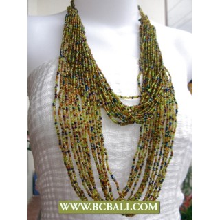 Mix Beads 2 Layer Necklaces Multi Strand